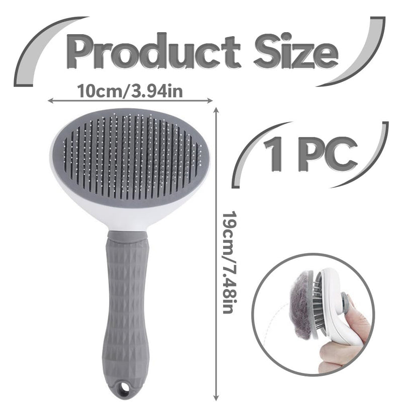 Cat Brush for Shedding & Grooming, Self-Cleaning Cat Slicker Brush with Push Button | Gentle Deshedding & Dematting Tool for Short & Long Hair Cats and Dogs | Massaging Pet Hair Remover for Loose Fur - PawsPlanet Australia