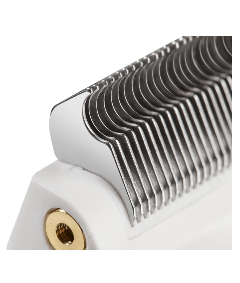 Andis Premium Fine-Tooth Deshedding Rake - White-Green - PawsPlanet Australia