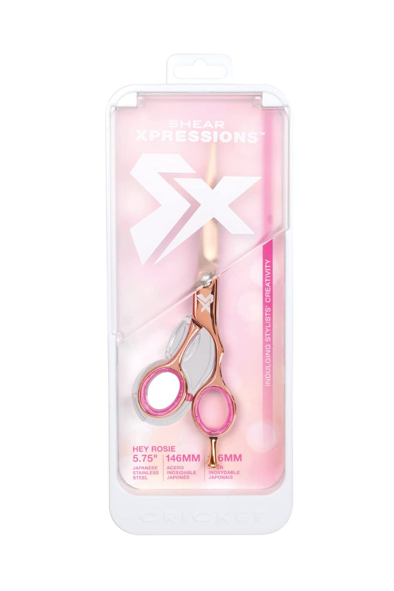Cricket Shear Xpressions 5.75" Professional Hair Cutting Scissors - Barber Scissors, Japanese Stainless Steel, Comfort Silencer, Ideal for Stylists and Home Use, Hey Rosie - Rose Gold - PawsPlanet Australia