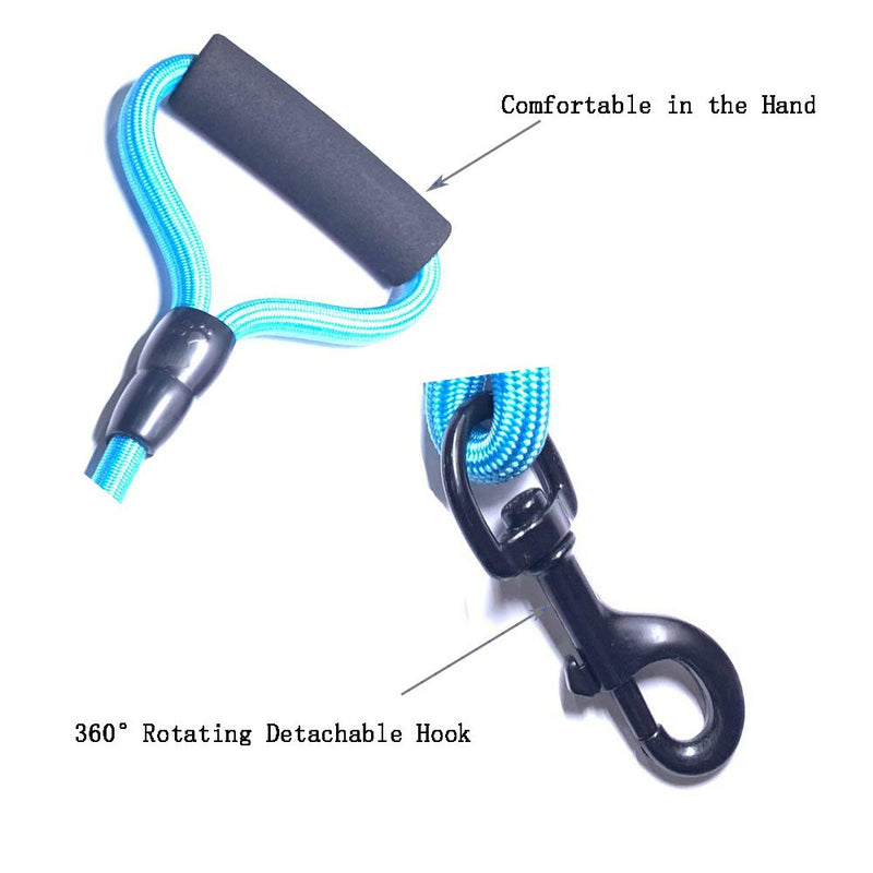 Heyllou 3 in 1 Durable Nylon Dog Leash with Padded Handle, 360° Swivel No Tangle Climbing Rope Removable Pet Traction Rope, Lead for Medium Large Dogs Blue - PawsPlanet Australia