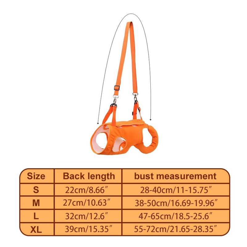 Dog Sling Harness, Adjustable Lifting Support Sling for Disabled & Elderly Dogs, Breathable Mesh with Padded Handle Dogs Cats Carrier for Walking 17 * 21 * 3