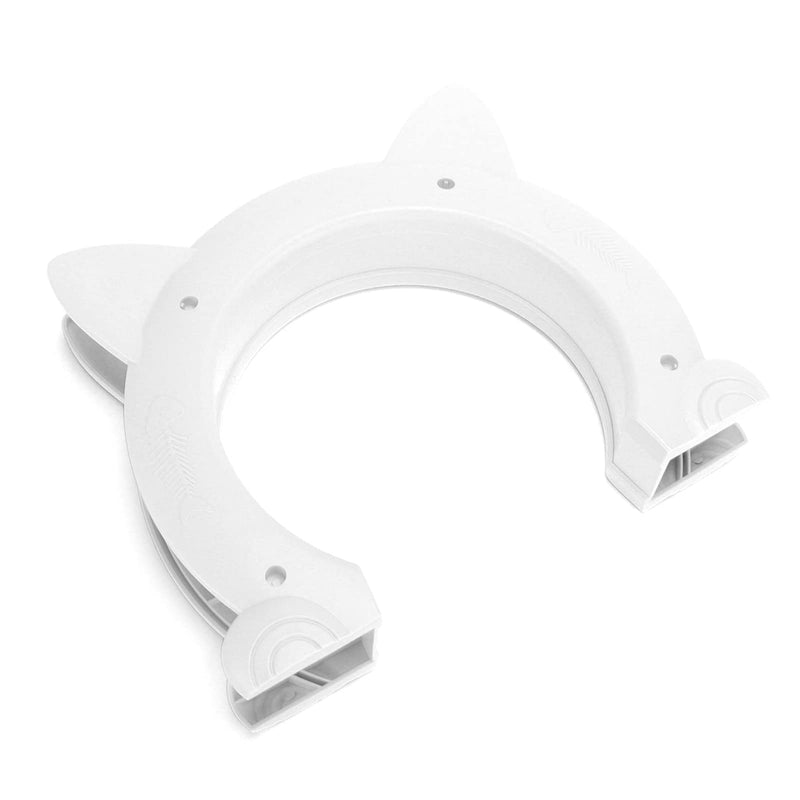 Cat Door Interior Door, Pet Door Cathead Shaped Plastic Cat Pass Through Door with Fish Bone Pattern (White) White - PawsPlanet Australia