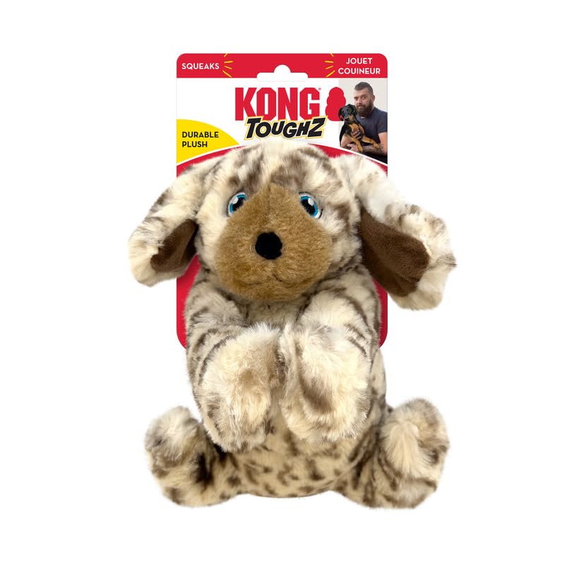 KONG Toughz Durable Plush Dog Toy - Long-Lasting Soft Chew Toy for Aggressive Chewers, Safe & Interactive for Dogs (Pup) Pup