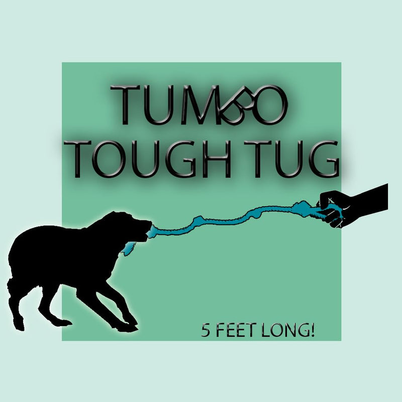 Tumbo Tough Tug Rope Dog Toy - (5 ft Long Strong and Durable Rope Pull Toy with Handle) TUG of WAR Dog Toy (Bahama Blue) Bahama Blue