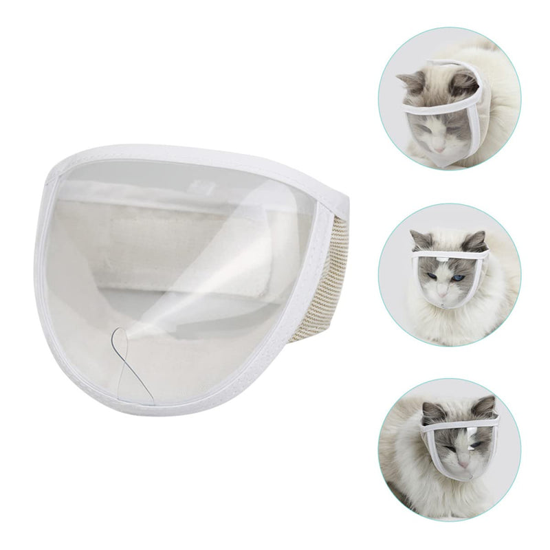 2pcs to Grooming Cover - Licking Biting Accessory Nail Guard Cat Cleaning Trimming Portable Adjustable Breathable Mask Pet Face Bathing Kitten Transparent Head - PawsPlanet Australia