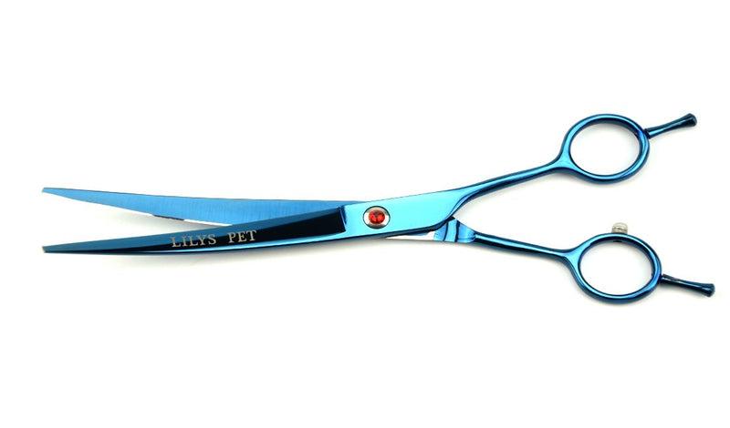 LILYS PET 8.0" Professional PET Grooming scissors Kit,CoatedTitanium,Sharp and Strong Stainless Steel Blade for Dogs Cats Hair Cutting,3 Pieces of Scissors with a Comb and a Case (Blue) - PawsPlanet Australia