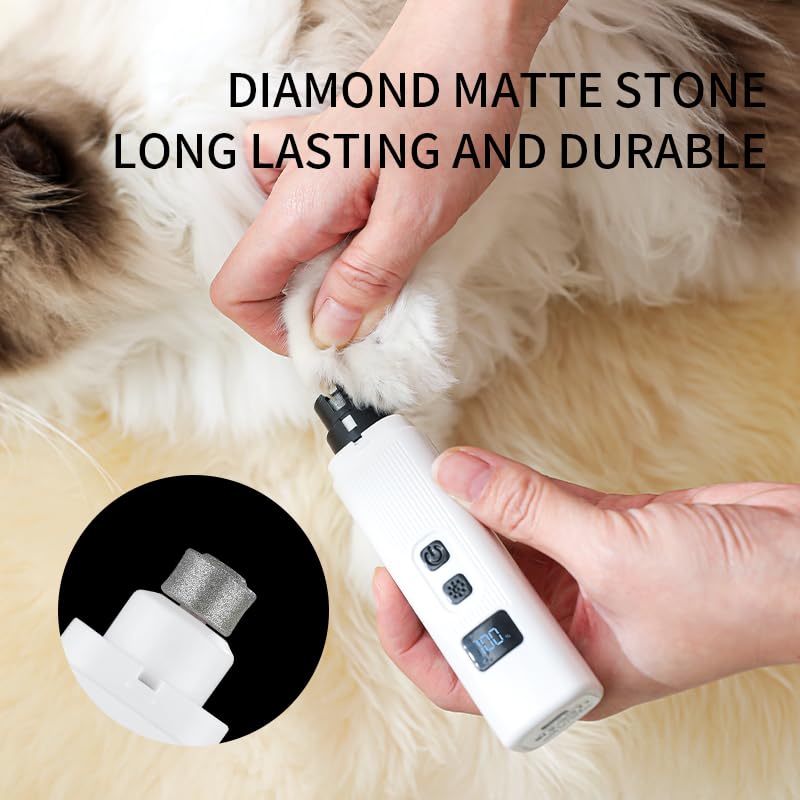 Dog Nail Grinders Quiet Electric Dog Nail Trimmer & Rechargeable Dog Nails Clippers Pet Nail Grinder and Dog Nail File for Cats Small Medium Large Breed Dogs Dog Paw Trimmer with LED