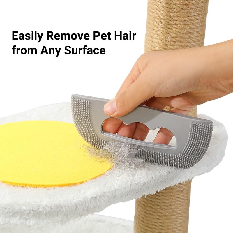 Reusable Soft Rubber Cat Dog Hair Removal Brush Gray (2 Pack) - Washable Pet Hair Deshedding Cleaning Tool for Indoor Cats, Dogs, Couch, Carpet & Furniture - PawsPlanet Australia