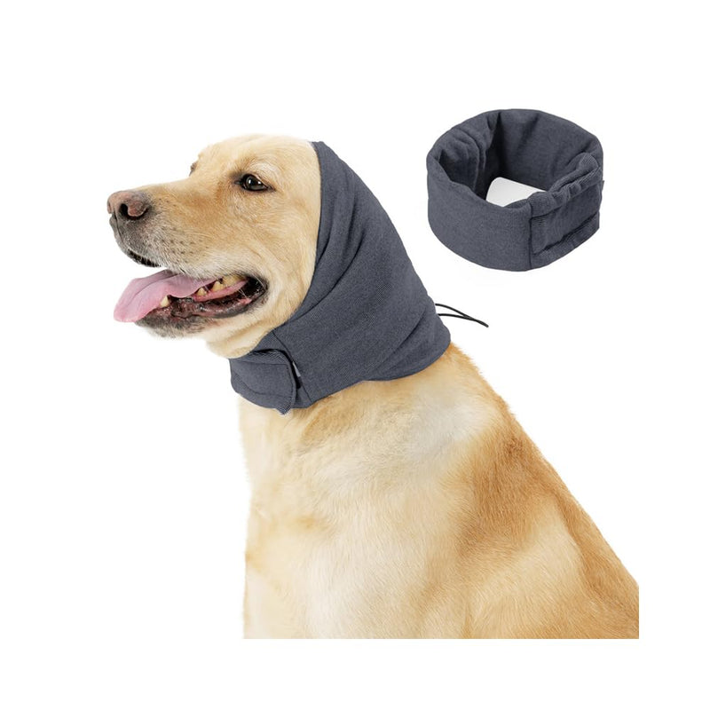 Ear Protection for Dogs, Soothing Earmuffs for Dogs, Dog Scarf for Neck, Earmuffs, Forces for Anxiety Relief and Soothing (Grey, M) gray