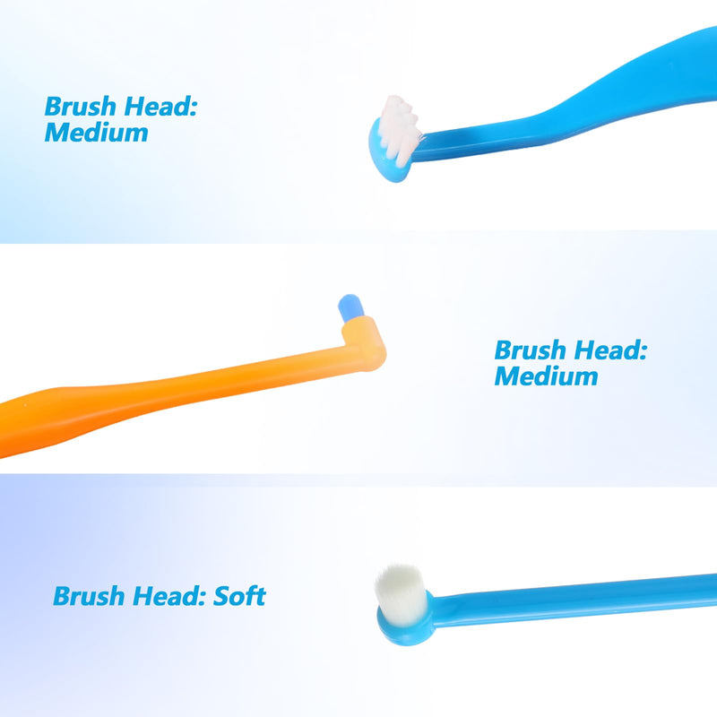 Small Dog Toothbrush Cat Puppy Tooth Brushing Kit Mini Micro Head Teeth Brush Pet Dental Care for Kitten Tiny Pet Doggy Deep Dental Cleaning Easy to Handle Soft Bristles Multi-Angle 3 PCS