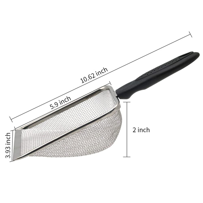 MODUODUO Reptile Sand Shovel Stainless Steel Fine Mesh Sand Substrate Scoop for Litter Cleaner Scooper for Sand Bedding