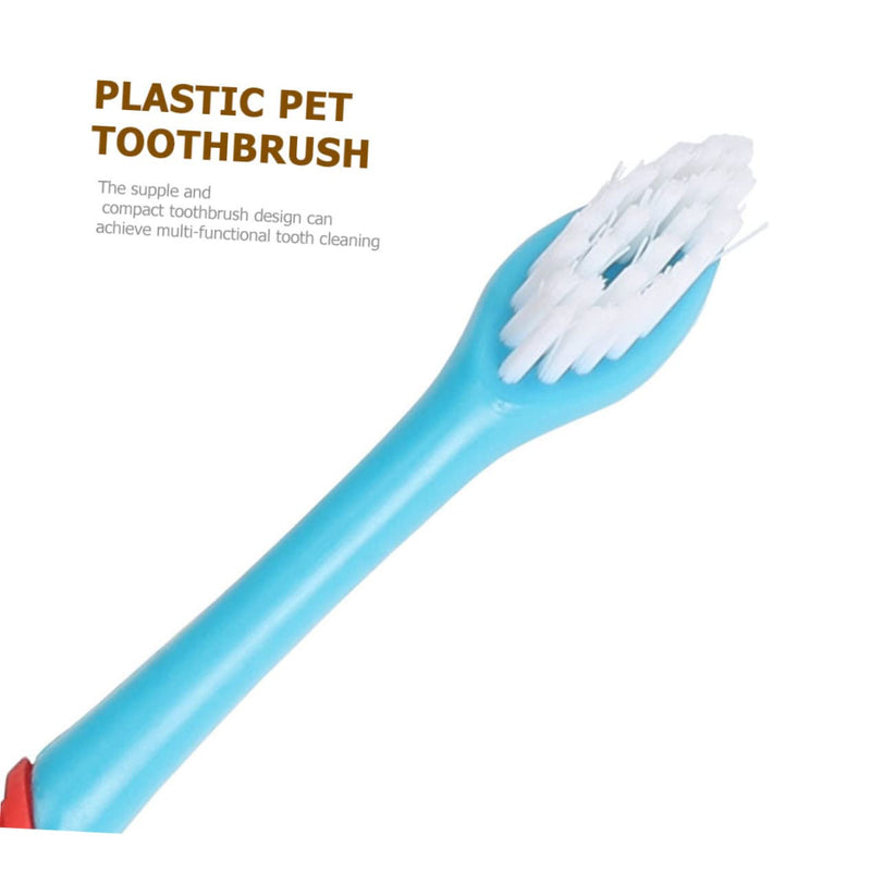 Pack of 4 Pet Toothbrushes with Double Head, Effective Dog Dental Care, Soft Bristles for Thorough Cleaning, Dental Hygiene for Dogs and Cats, Easy to Use