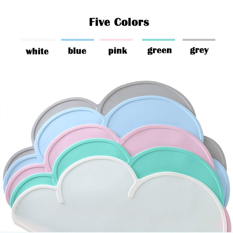 Love Dream Silicone Pet Feeding Food Mat Dog Cat Placemat Mat with Raised Edge, Anti-Slip Waterproof Pet Bowl Mats Pet Food Tray (White) White - PawsPlanet Australia