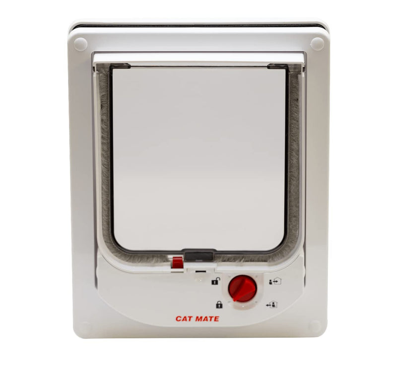 Cat Mate 4-Way-Locking Electromagnetic Cat Flap (254) - Exclusive Entry Collar Magnet Operated, for Small to Average-Sized Cats, for UPVC, Wood and Wall, White