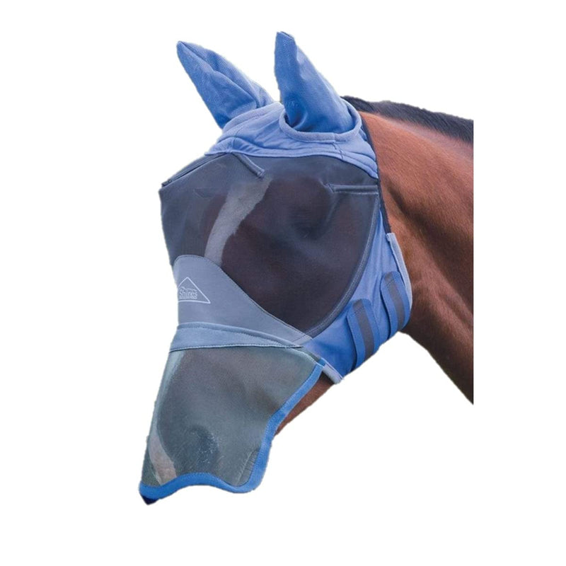 Shires Fly Guard Deluxe Fly Mask with Ears & Nose (Green, Full)