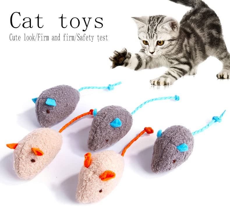 Q.Y.HOME Cat Toy Interactive Toy Plush Mouse Shaped Toy - (3 Pack),Small Breeds - PawsPlanet Australia