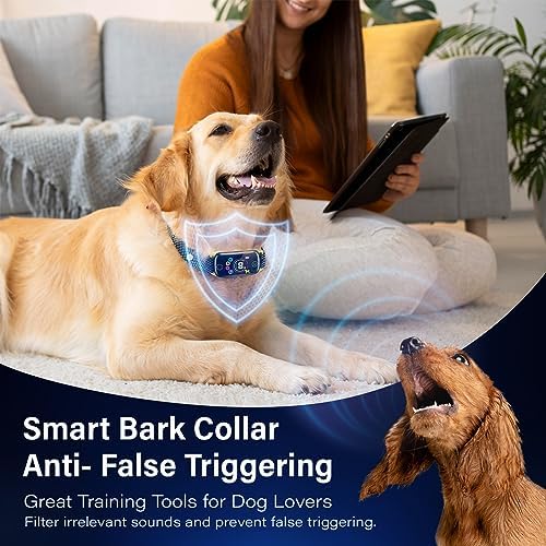 2024New Dog Bark Collar, Coolait Bark Collar for Large Medium Dogs,Rechargeable Anti Bark Collars Smart Shock Barking Collar with 8 Adjustable Sensitivity & 4 Stopping Barking Training Modes 2 Pack BLACK - PawsPlanet Australia