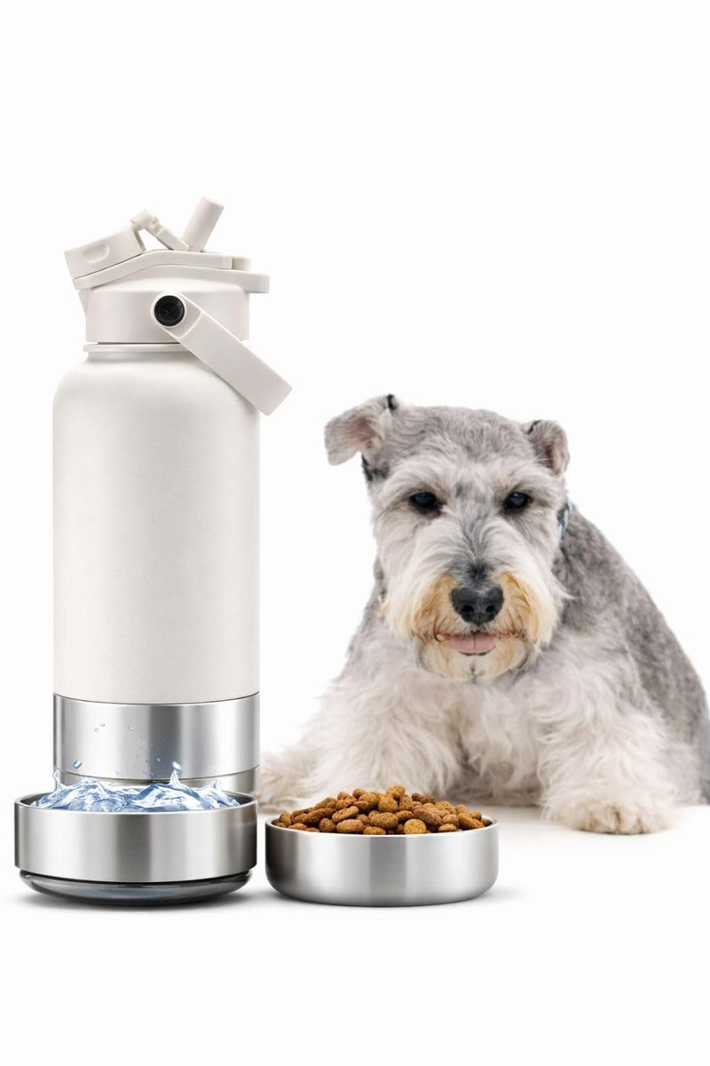 Botellas de Agua con Dispensador de Comida para Mascotas (Blanco) WHITE - PawsPlanet Australia