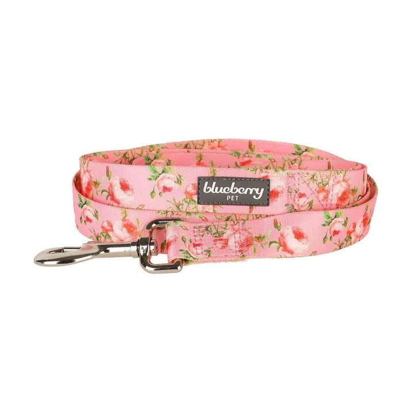 Blueberry Pet 9 Patterns Durable Spring Scent Inspired Floral Rose Baby Pink Dog Leash 5 ft x 3/8" for Puppy, X-Small, Leashes for Dogs - PawsPlanet Australia