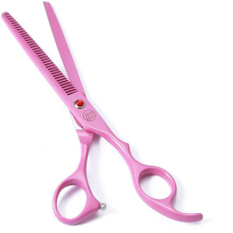 Professional Dog Scissors Set - 7 Inch/8 Inch Curved Chunkers & Thinning Shears with Grooming Comb 7 Inch (Pack of 5) Pink - PawsPlanet Australia