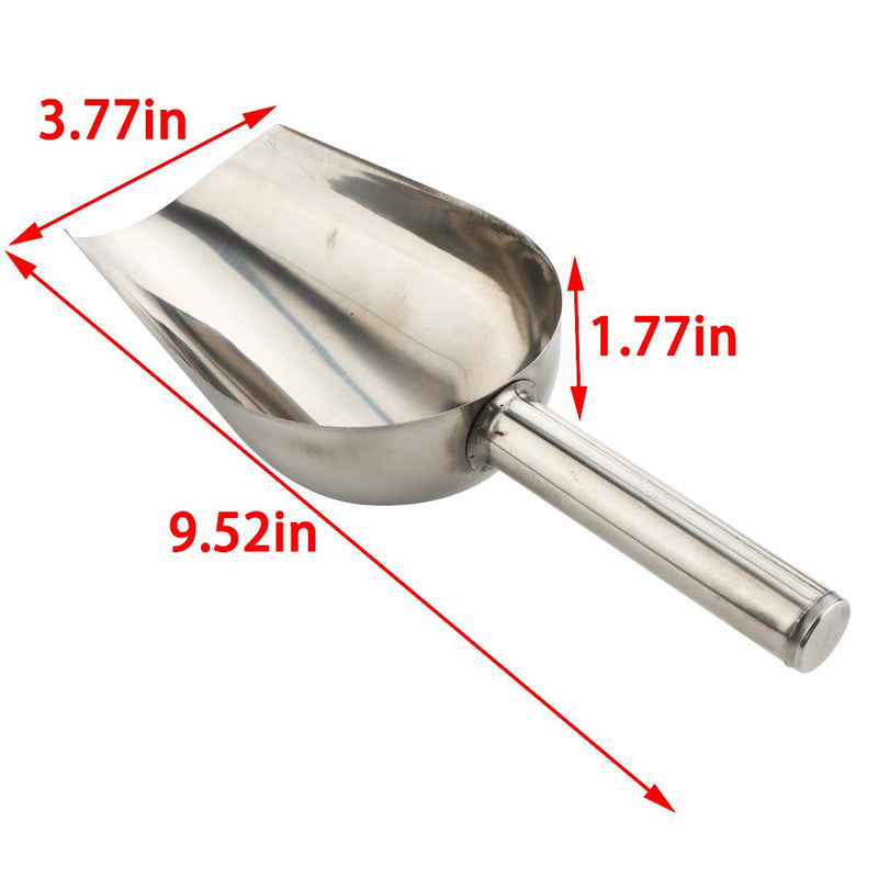 2 Pcs Dog Food Scoop Stainless Steel Feed Scooper for Home Pet Food (1 1/2 cup, 12-Ounce)