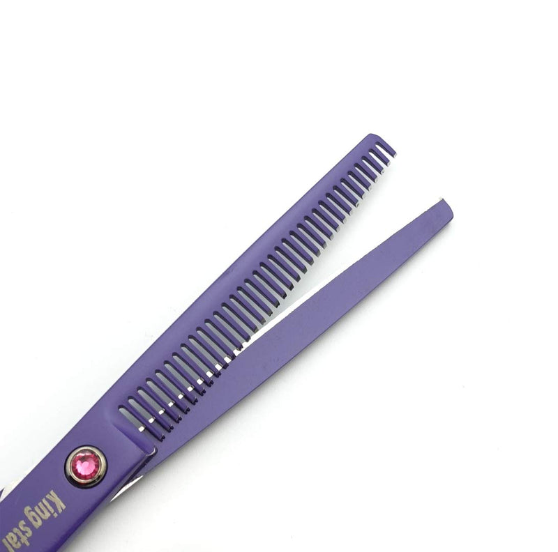 7.0in. Matt Purple Professional Pet Grooming Scissors Set,Straight & Thinning & Curved Scissors Set with Comb,case,A429 7 inches 7 Inches Purple Set