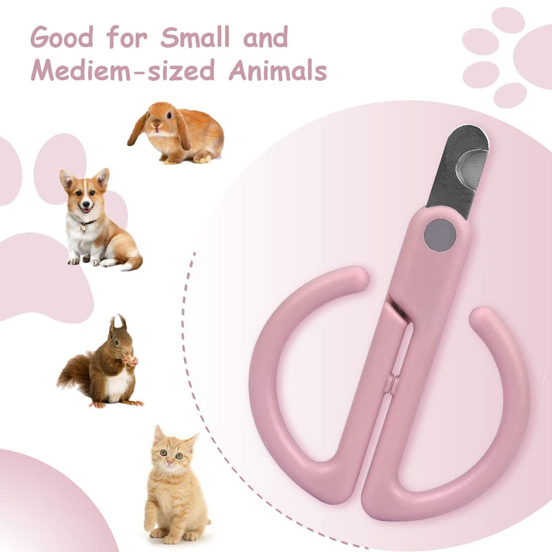 Cat Nail Clippers, Cat Claw Trimmer for Pet Grooming Tool, Easy Cutting Cat Claw Clippers, Dog Nail Clippers, Angled Blade Sharp Claw Scissors for Small Animals Rabbit Puppy Kitten Pink - PawsPlanet Australia