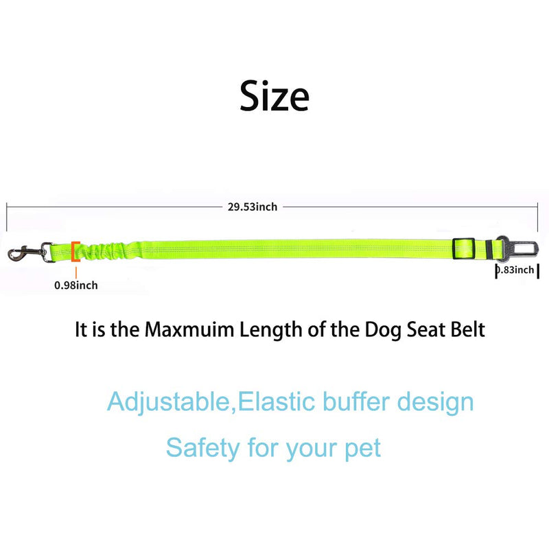 Petpopo 3 Colors Dog Safety Seat Belt,Quality Polyester Fabric,Adjustable,360° zinc Alloy Buckle,with Elastic,High Strength,Wear-Resistant and Durable,Easy to Install,Easy to Wash Blue - PawsPlanet Australia
