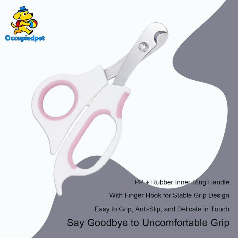 Pet Nail Clippers, Stainless Steel Cat Nail Cutter with Non-Slip Handle Dog Claw Trimmers,Suitable for Small Pet Breeds Such As Puppies, Cats and Rabbits (White) White