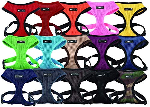 Puppia Neon Dog Harness Over-The-Head No Choke No Pull Walking Training for Small and Medium Dog, Pink, Small - PawsPlanet Australia