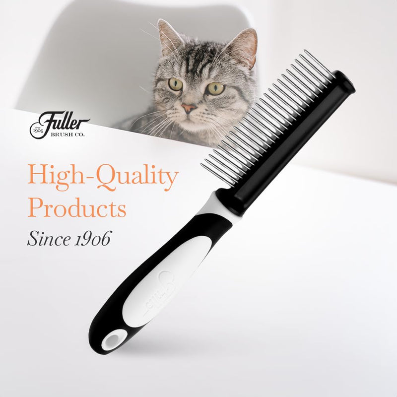 Fuller Brush Single-Sided Pet Comb - 25 Rust-Resistant Stainless Steel Pins - Ergonomic Rubberized Easy Grip Handle - Remove Tangles, Mats & Reduce Loose Hair - Tool for Grooming Dogs & Cats - PawsPlanet Australia
