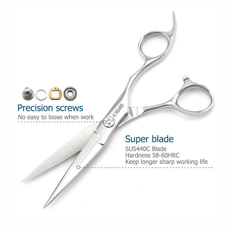 6" Hair Cutting Scissors to Cut Hair Cutting Shears Professional Haircut Hairdresser Scissors 440C KINSARO for Hairdresser Barber or Home Use 6" Cutting - PawsPlanet Australia