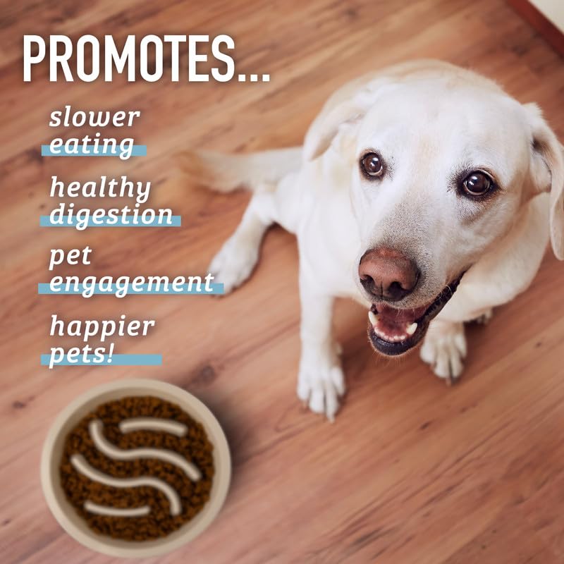 Leash Boss Slow Feeder Dog Bowls - Cup Maze Puzzle Slow Feeder Dog Bowl with 2 Cups - With 7.5-8 Inch Feeder Holes - Dog Bowl Slow Feeder - Slow Feeding Dog Bowl for Large, Medium & Small Sized Breeds 2 Cup - 7.5-8 Inch Feeder Holes Gray - PawsPlanet Australia