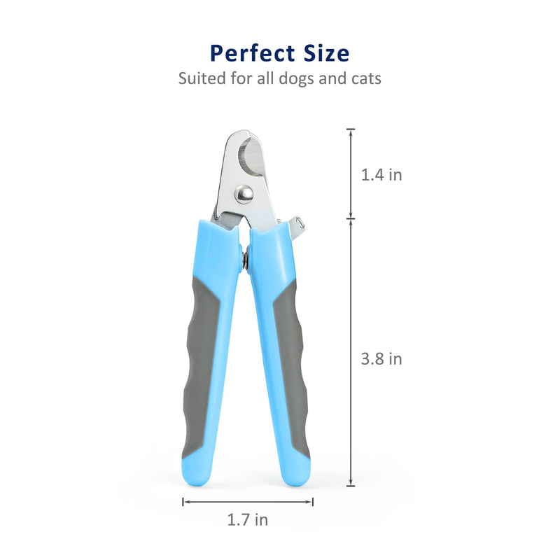 WePet Pet Nail Clippers U07.3, Professional Claw Trimmer, Scissor for Cats, Dogs, Puppies, Kittens, Hamsters, Rabbits and Small Animals, Sharp, Safe, M, Grey/Blue #03 Grey/Blue - PawsPlanet Australia