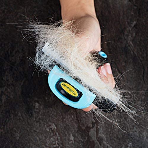 DakPets Pet Deshedding Tool | Professional Cat and Dog Brush for Shedding | Fur Deshedding Brush and Pet Hair Remover for Cats and Dogs | Stainless Steel Cat and Dog Shedding Brush for Pet Grooming Blue