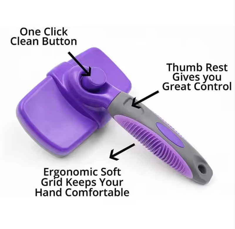 Self-Cleaning Dog & Cat Slicker Brush for Pets with Long Or Short Hair, Dog Brush for Shedding Short Hair, Cat & Dog Grooming Brush, Cat Comb, Dog Comb, Deshedding Dog Brush - Blue - PawsPlanet Australia