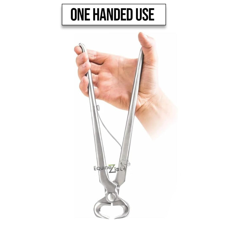 12” Hoof Nipper Spring Loaded Farrier Tool – Vanadium Steel, Dull Finish – Heavy-Duty Horse Hoof Trimming Tool for Farriers, Blacksmiths, Equine Hoof Care, Shoeing, Trimming, and Maintenance