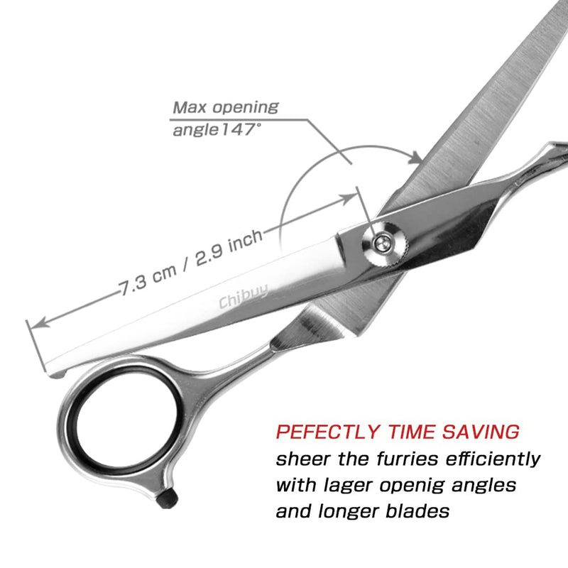 Chibuy Curved dog grooming scissors with Round Tips, Pet Shear for Cats, 4CR Stainless Steel Bending, Professional Tools for Home Stainless Steel Curved Scissors - PawsPlanet Australia