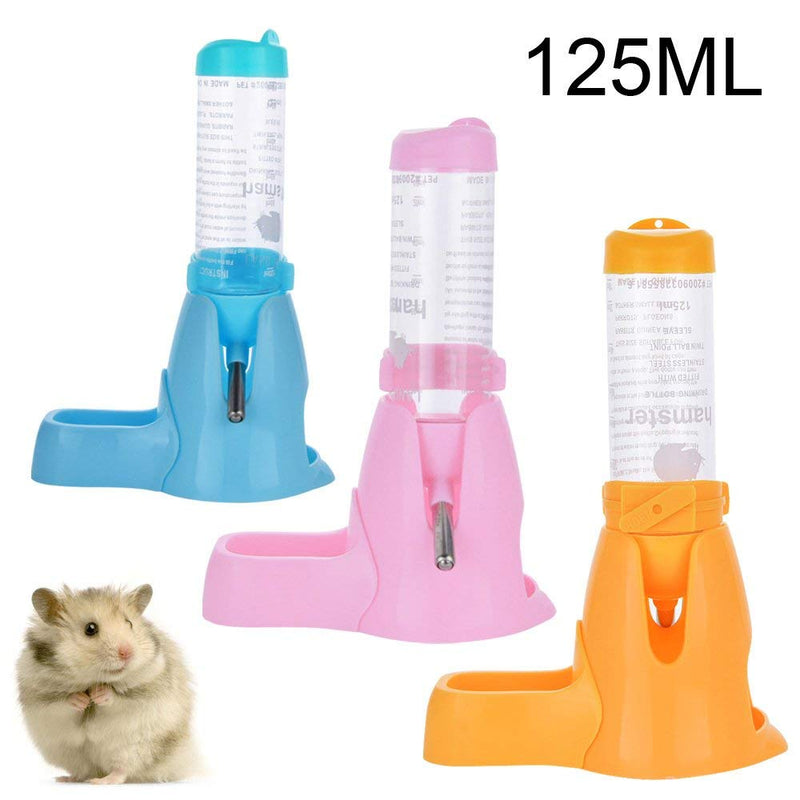 Guardians Hamster Water Bottle, Little Pet Automatic Drinking Bottle with Food Container Base Hut Hanging Water Feeding Bottles Auto Dispenser for Small Animals(125ml,Pink) 125ml Pink - PawsPlanet Australia