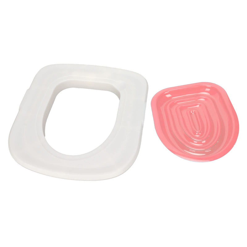 Cat Toilet Training System, Professional Teach Cat to Use Toilet Cat Toilet Training Kit Universal Reusable Kitty Toilet Trainer Urinal Seat with Design Blue Tray (White Tray, 1 White Tray, 1 Pink Inner Support - PawsPlanet Australia