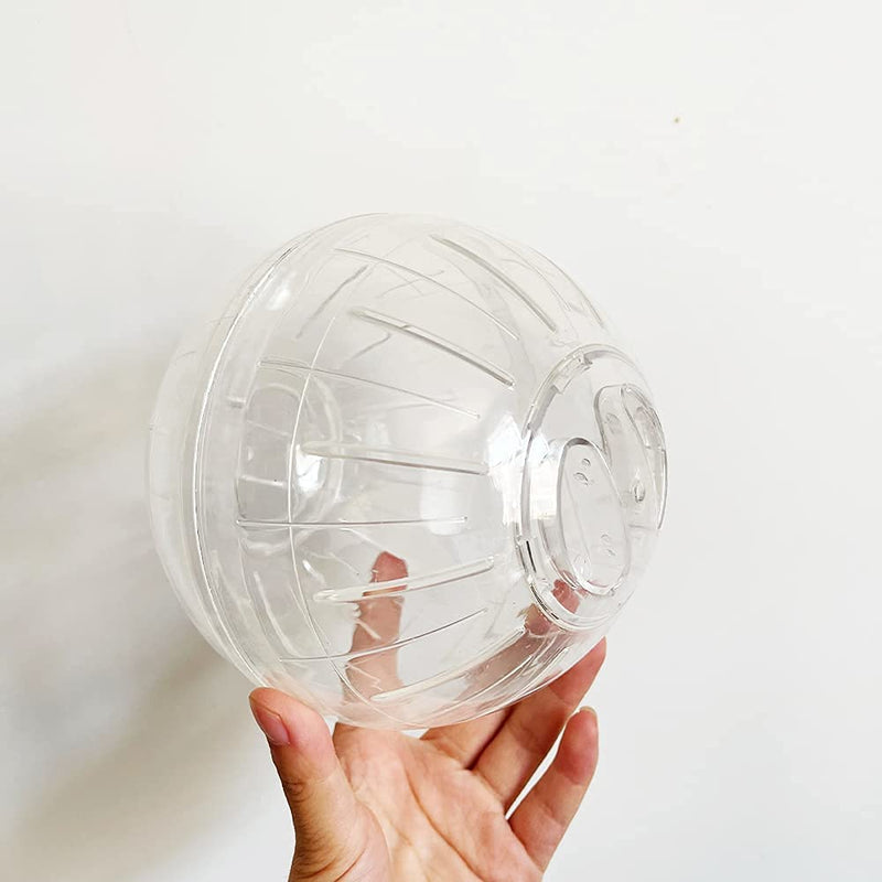 Dwarf Hamster Ball 4.92inch Crystal Running Ball for Hamsters Run-about Exercise Fitness Wheels Small Animal Toys Chinchilla Cage Accessories (S, White B)