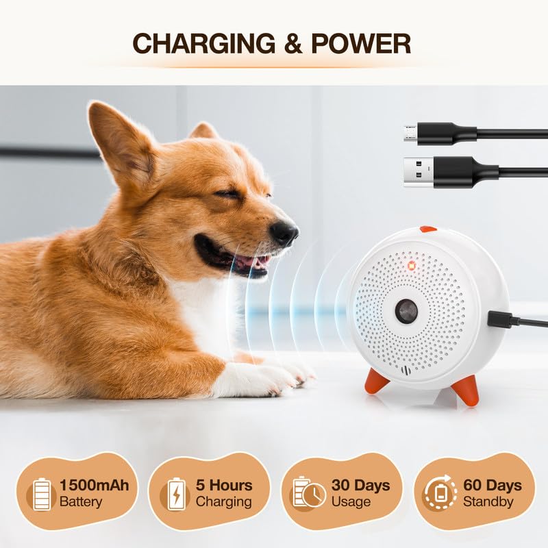 Anti Dog Barking Device, Ultrasonic Stop Dog Barking Automatic, Safe Anti Bark Device Outdoor, Rechargeable & Waterproof Dog Bark Stopper Deterrent Devices 33FT Range, for Puppy Large Small Dogs - PawsPlanet Australia