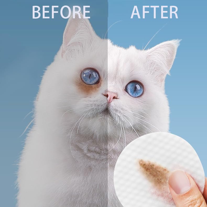 120Pcs Gentle Pet Eye Wipes for Dogs & Cats – Soothing Tear Stain & Discharge Removal with Natural Ingredients for Face Cleaning, 120 Soft Pet Facial Cloths 1pcs - PawsPlanet Australia