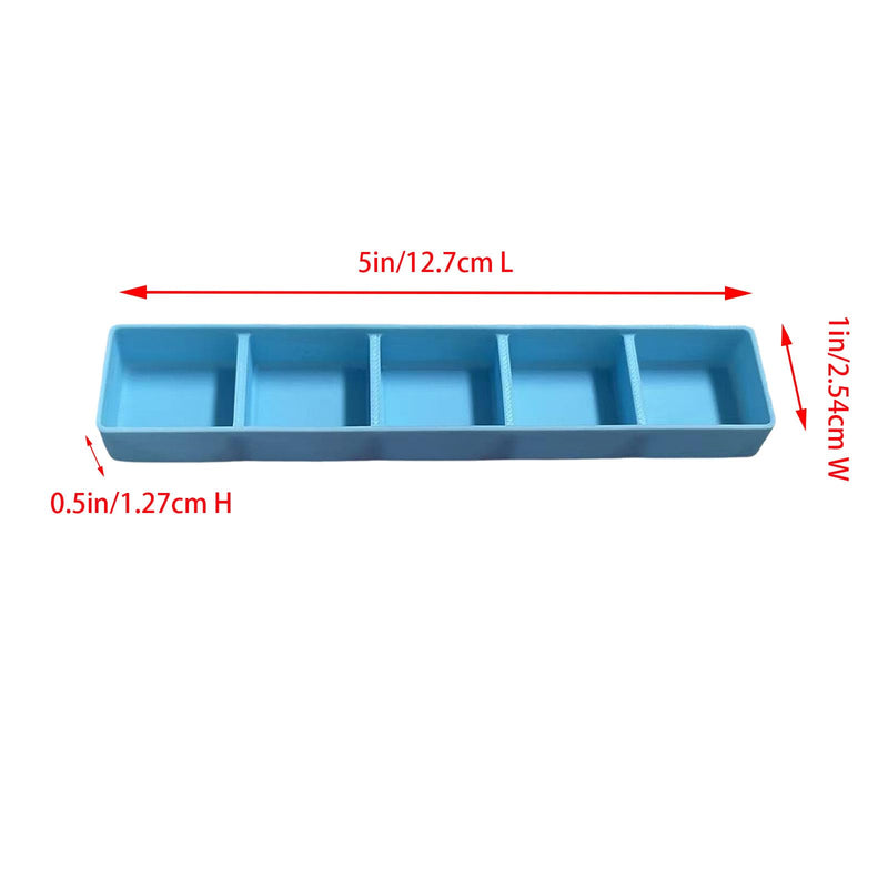 2 PCS Hermit Crab Food Dish, 5 Compartments Rectangle Food & Water Bowl, Hermit Crab Accessories (Pink, Blue) - PawsPlanet Australia