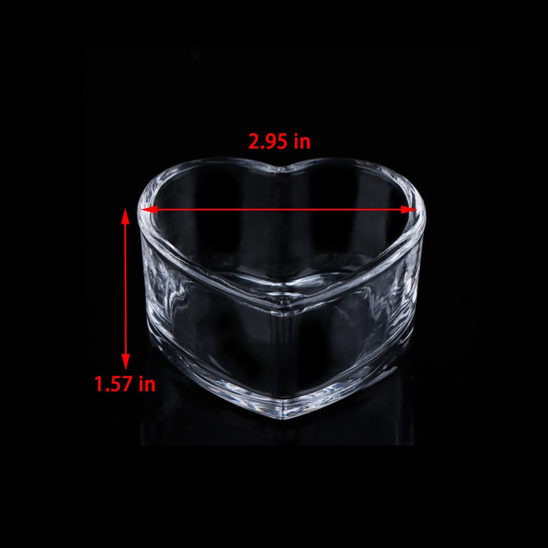 Hamster Transparent Glass Food and Water Dish Cute Heart-Shaped Feeding Bowl for Hamster Hedgehog Small Pet