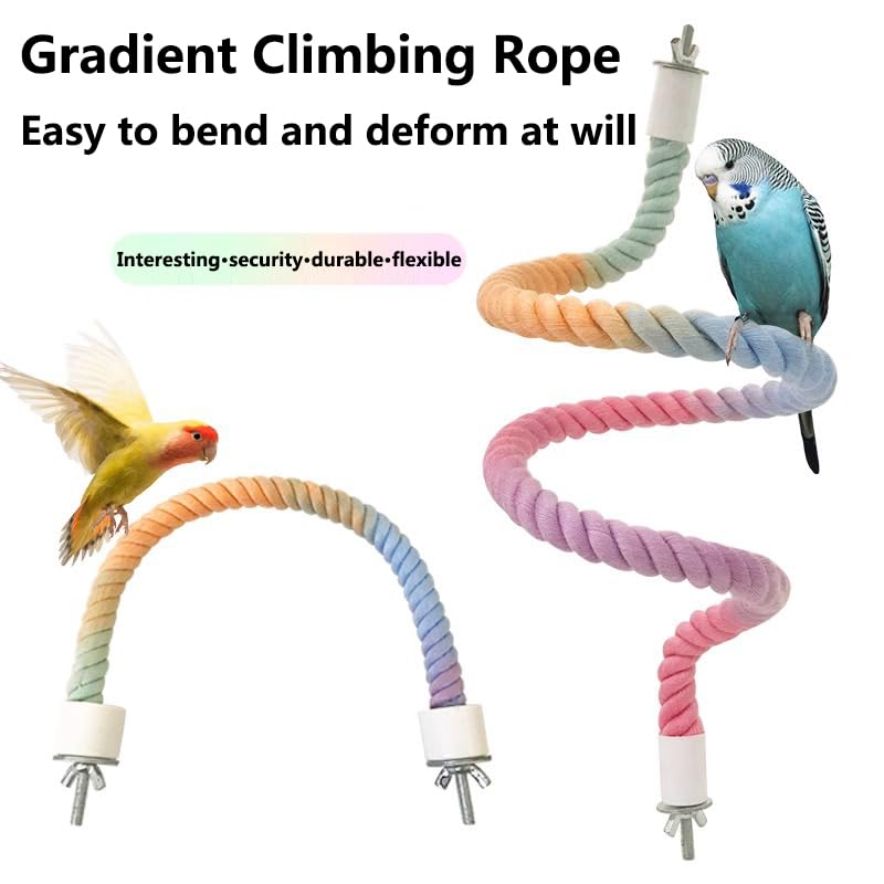 3Pcs Rope Perches for Bird Cages, Rope Perch for Parrots, Cockatiels & Parakeets, Bird Cage Accessories - PawsPlanet Australia