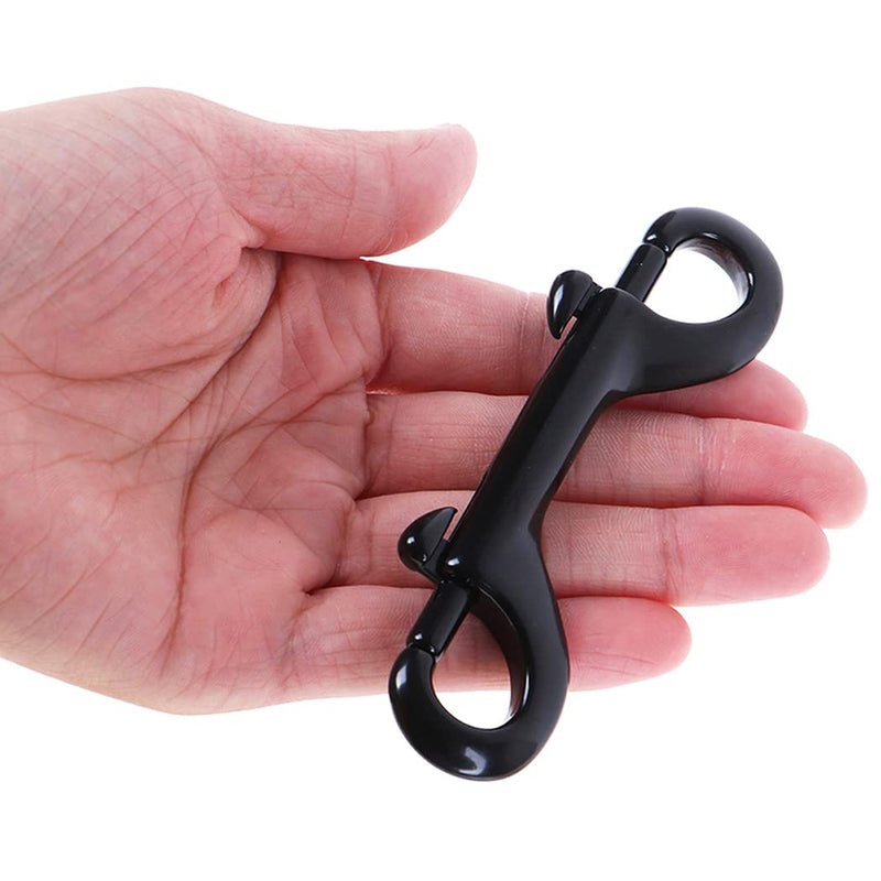 2 Pcs Double Ended Bolt Snap Hooks Zinc Alloy Trigger Chain Clips Heavy Duty Metal Spring Hook for Pet Dog Leash Collar Leash Horse Tack - Black - PawsPlanet Australia