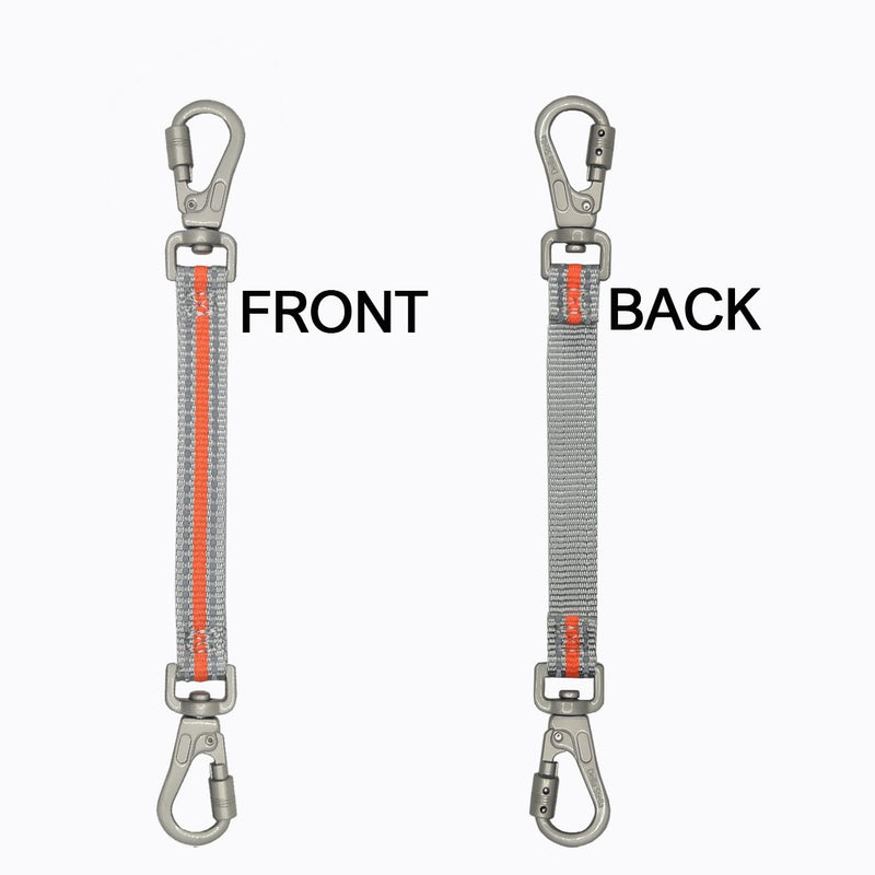 Heavy Duty Double Ended Collar Backup Clip for Dog Harnesses, Lockable Safety Clip for Prong Collar,Reflective Nylon Puppy Collar with Double Clasps for Walking, Training,ORG DKG0913-ORG