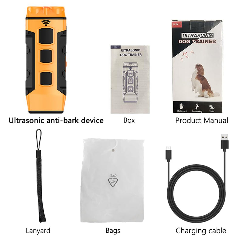 3X Ultrasonic Dog Bark Deterrent - Anti Barking Device for Dogs with 6 Training Modes,50FT Range Bark Control，Safe & Effective Dog Training Tool, Stops Neighbors' Dog Barks, Safe for All Dogs,