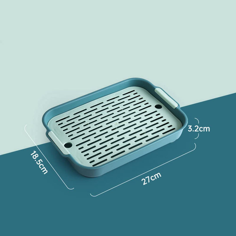 Rabbit Litter Box with Grate, 10.5 x 7.2 Inch Guinea Pig Litter Pan Anti-Turnover Pet Toilet Potty Trainer Corner Guinea Pig Training Pan Cage with Toilet Tray for Rabbit Chinchilla Guinea Double Layer small (green) One size - PawsPlanet Australia